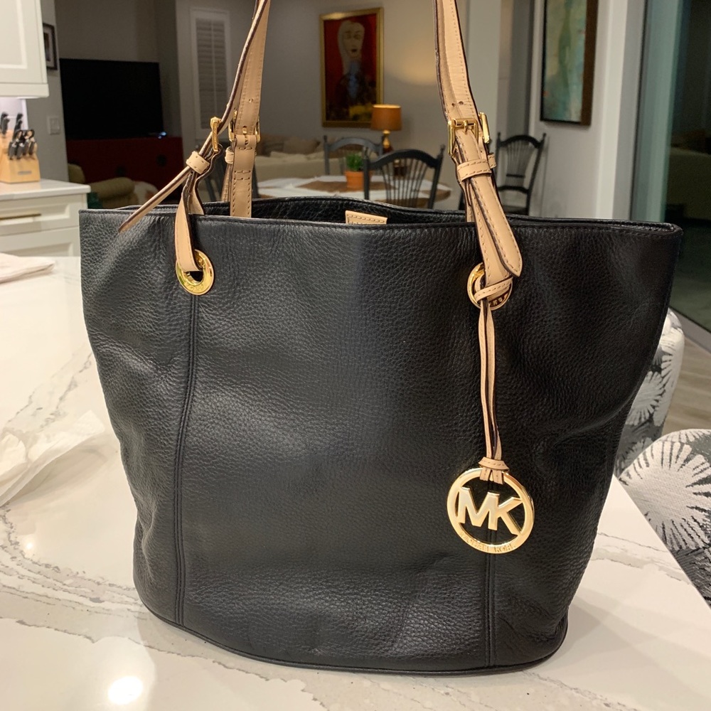 Michael Kors Black Leather Tote!